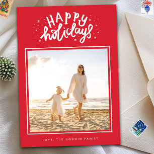 Tarjeta Festiva Navidades retro fotográfico clásicos de la Plaza R