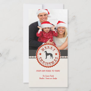 Tarjeta Festiva Navidades retro Greyhound Dog Personalizado Foto
