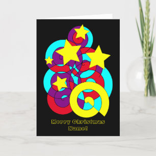 Tarjeta Festiva Navidades retro Groovy de los años 70