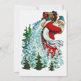 Tarjeta Festiva Navidades retro haciendo nieve