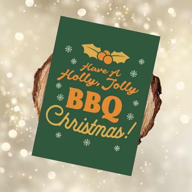 Tarjeta Festiva Navidades retro Holly Jolly BBQ Foto temática : Ve (Subido por el creador)