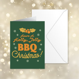 Tarjeta Festiva Navidades retro Holly Jolly BBQ Foto temática : Ve
