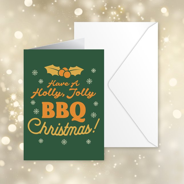 Tarjeta Festiva Navidades retro Holly Jolly BBQ Foto temática : Ve (Subido por el creador)