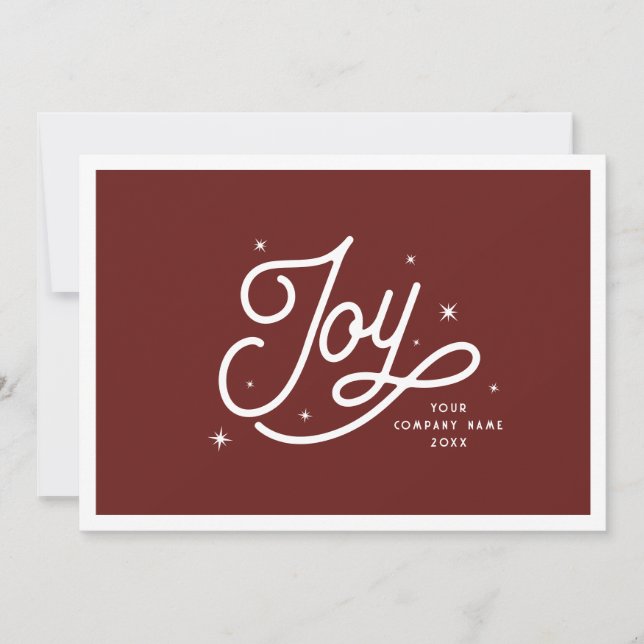 Tarjeta Festiva Navidades Retro Joy Moderno Empresa Red (Anverso)