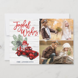 Tarjeta Festiva Navidades Retro Joyful Wien Camión Rojo 2 FOTO