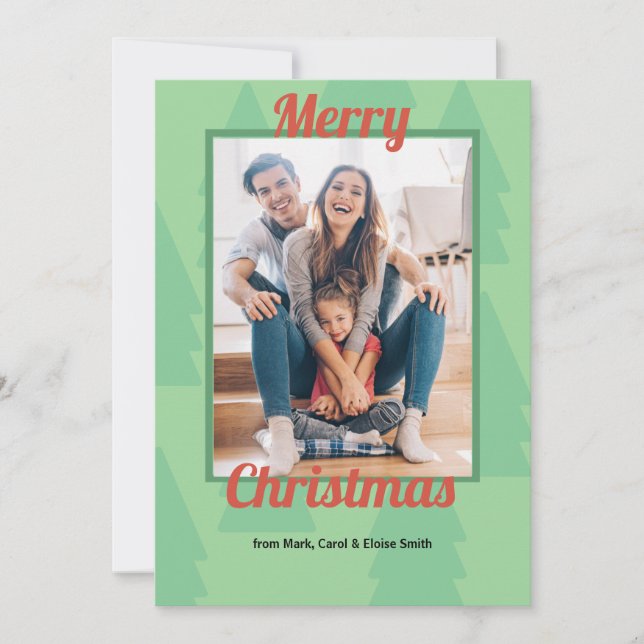 Tarjeta Festiva Navidades retro modernos (Anverso)