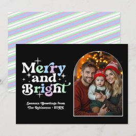 Tarjeta Festiva Navidades retro modernos de invierno escarchado fo