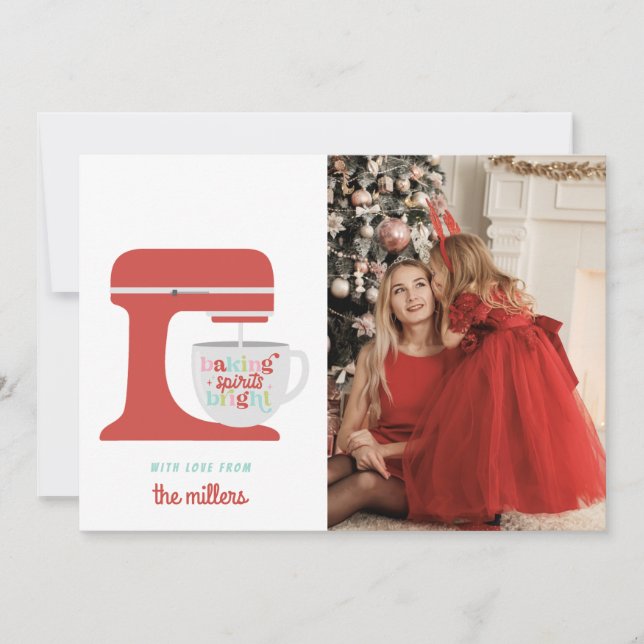 Tarjeta Festiva Navidades Retro Pastel | Espíritus de hornear Bril (Anverso)