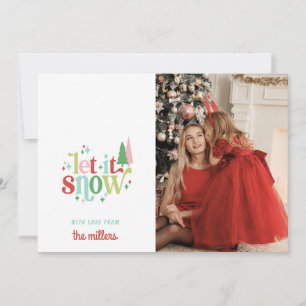 Tarjeta Festiva Navidades Retro Pastel   Que nieve