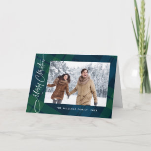 Tarjeta Festiva Navidades retro recibieron 2 saludo fotográfico