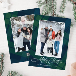 Tarjeta Festiva Navidades retro recibieron 2 saludo fotográfico