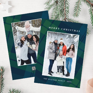 Tarjeta Festiva Navidades retro recibieron 2 saludo fotográfico