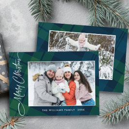 Tarjeta Festiva Navidades retro recibieron 2 saludo fotográfico