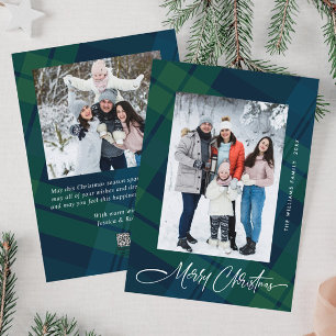 Tarjeta Festiva Navidades retro recibieron 2 saludo fotográfico