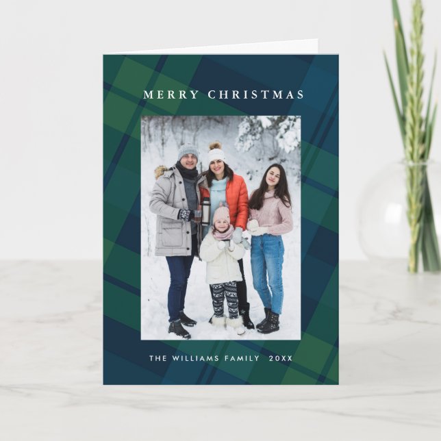 Tarjeta Festiva Navidades retro recibieron 2 saludo fotográfico (Anverso)