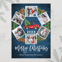 Navidades Retro Red Farm Truck Saludo 6 FOTO