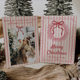 Tarjeta Festiva Navidades Retro Rojo Mano Rojo Dibujando Flor De V