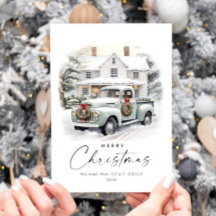 Navidades Retro Vintage Sage Farm Truck Corporate