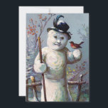 Tarjeta Festiva Navidades retro vintage Snowman Winter Scene<br><div class="desc">Tarjeta navideña de invierno para los Navidades retro de Guay Vintage Snowman Winter Scene.</div>