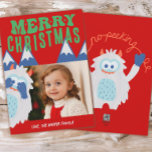 Tarjeta Festiva Navidades Retro Yeti Whimsical para niños foto<br><div class="desc">¿Eres yeti para los Navidades? Esta fantástica tarjeta de Navidades de yeti peeking presenta un diseño festivo de yeti ilustrado a mano con divertidos tipos de letra retro. Personalizar fácilmente estas tarjetas mediante la función de personalización.</div>