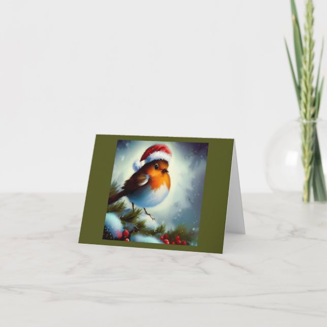 Tarjeta Festiva Navidades Robin 3 (Anverso)