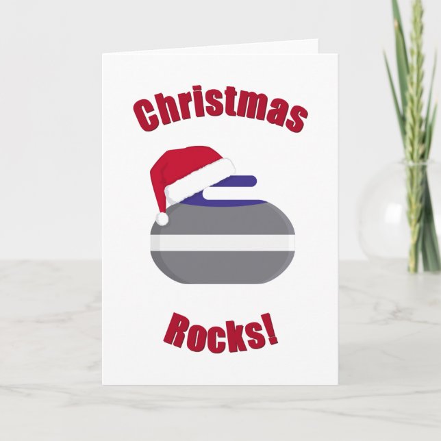 Tarjeta Festiva ¡navidades Rocks! Curling (Anverso)