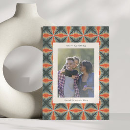 Tarjeta Festiva Navidades Rojo Verde Art Deco Carta Personalizado