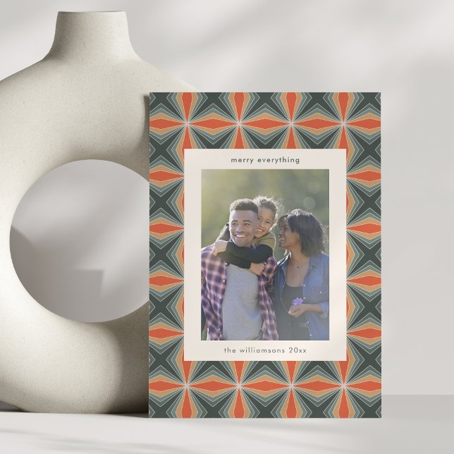 Tarjeta Festiva Navidades Rojo Verde Art Deco Carta Personalizado  (Subido por el creador)