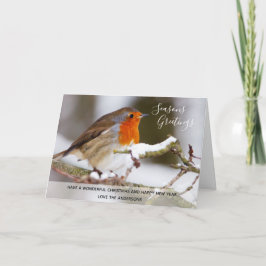 Tarjeta Festiva Navidades rojos de invierno foto personalizada