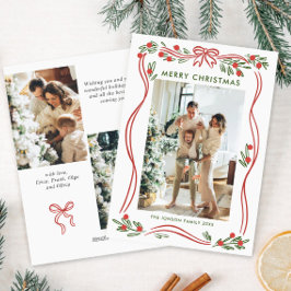 Tarjeta Festiva Navidades rojos del Boho caprichoso doblan la foto