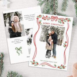 Tarjeta Festiva Navidades rojos del Boho caprichoso doblan la foto