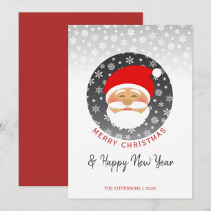 Tarjeta Festiva Navidades rojos del Papá Noel moderno