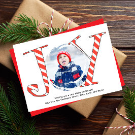 Tarjeta Festiva Navidades rojos foto tipografía de alegría