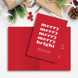 Tarjeta Festiva Navidades rojos mínimos modernos y brillantes