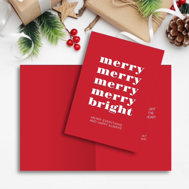 Tarjeta Festiva Navidades rojos mínimos modernos y brillantes (Subido por el creador)