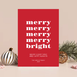 Tarjeta Festiva Navidades rojos mínimos modernos y brillantes