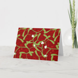 Tarjeta Festiva navidades rojos mistleto