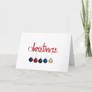 Tarjeta Festiva Navidades rojos modernos Cinta de bolas de oro ver