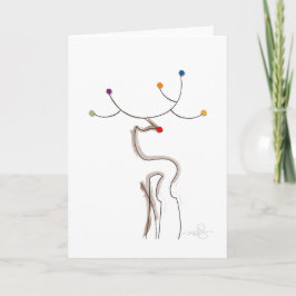 Tarjeta Festiva Navidades Rojos renos