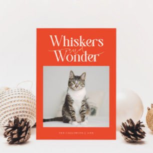 Tarjeta Festiva Navidades rojos retro de fotos de gatos de sacudid