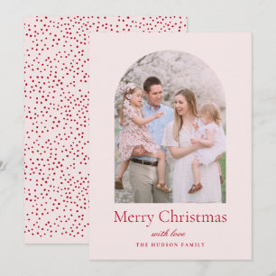 Tarjeta Festiva Navidades rojos rosados Minimalistas del Arco Mode