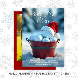 Tarjeta Festiva Navidades Rojos Snowden Golf Ball Bucket Photo
