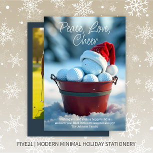 Tarjeta Festiva Navidades Rojos Snowden Golf Ball Bucket Photo