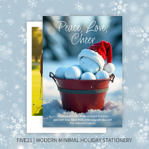 Tarjeta Festiva Navidades Rojos Snowden Golf Ball Bucket Photo