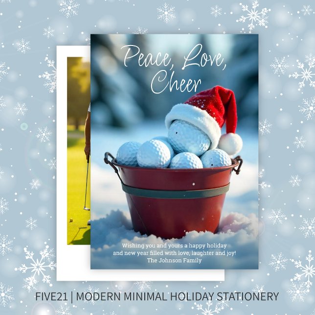 Tarjeta Festiva Navidades Rojos Snowden Golf Ball Bucket Photo (Subido por el creador)