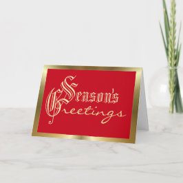 Tarjeta Festiva Navidades rojos y de oro por temporada