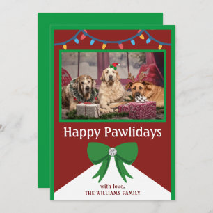 Tarjeta Festiva Navidades rojos y verdes del perro uno