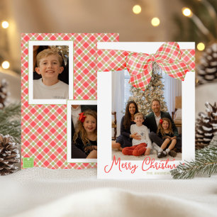 Tarjeta Festiva Navidades rojos y verdes rompen foto de doblado