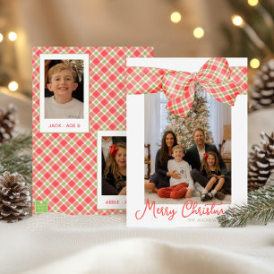 Tarjeta Festiva Navidades rojos y verdes rompen foto de doblado