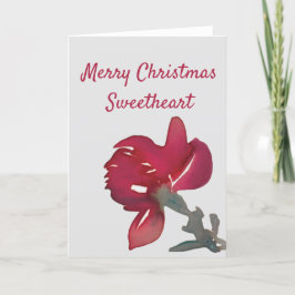 Tarjeta Festiva Navidades románticos de la rosa roja pintada